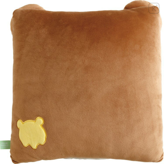 Japan San-X Super Mochimochi Cushion - Chairoikoguma : Rilakkuma Sleeping Together Square Face - 2