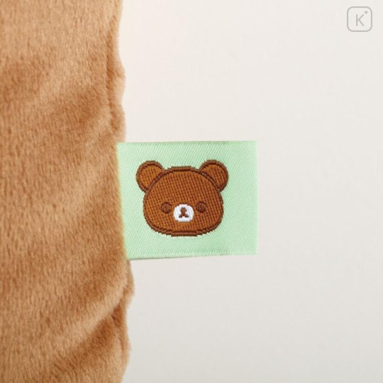 Japan San-X Super Mochimochi Cushion - Chairoikoguma : Rilakkuma Sleeping Together Square Face - 4