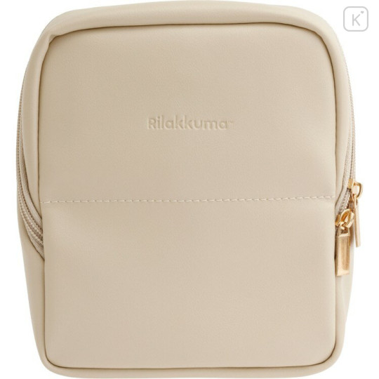 Japan San-X Vertical Cosmetic Pouch - Rilakkuma : Beige Brown Butt - 2