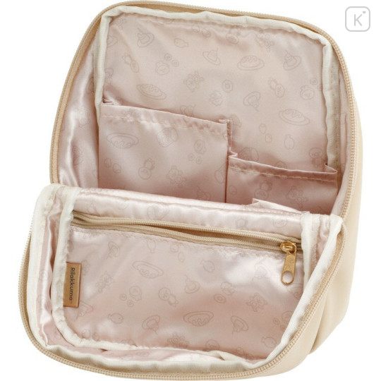 Japan San-X Vertical Cosmetic Pouch - Rilakkuma : Beige Brown Butt - 3
