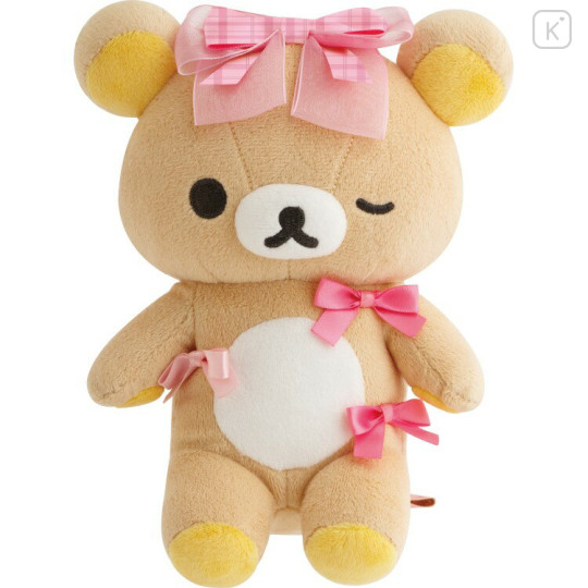 Japan San-X Collectible Plush - Rilakkuma : Makeup Rilakkuma Ribbon Wink - 1