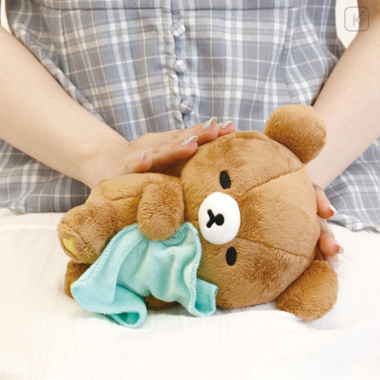 Japan San-X Plush Toy - Chairoikoguma : Rilakkuma Sleeping Together Sleepy Head - 3