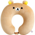 Japan San-X Travel Fluffy Neck Pillow Cushion - Rilakkuma : Rilakkuma Sleeping Together - 1