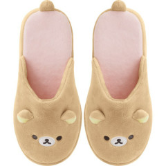 Japan San-X Plush Slippers - Rilakkuma : Makeup Rilakkuma With Tail