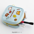 Japan San-X Mini Square Pouch - Rilakkuma : Blue Embroidered Applique Patch - 2