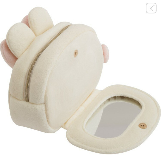 Japan San-X Plush Pouch with Mirror - Korilakkuma : Makeup Rilakkuma Face Ribbon - 3