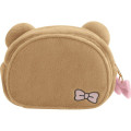 Japan San-X Plush Pouch with Mirror - Rilakkuma : Makeup Rilakkuma Face Ribbon - 2