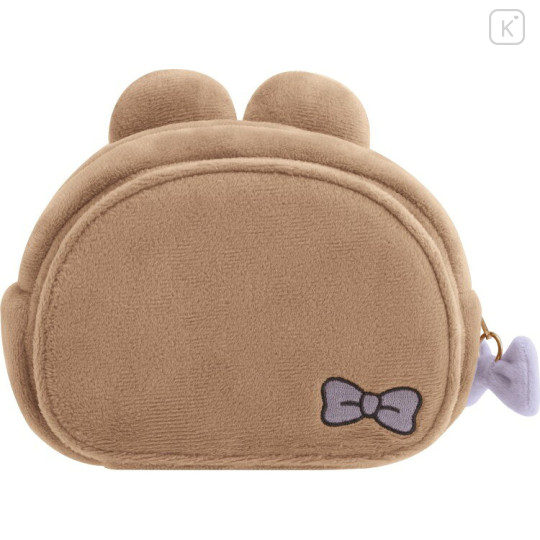 Japan San-X Plush Pouch with Mirror - Chairoikoguma : Makeup Rilakkuma Face Ribbon - 2