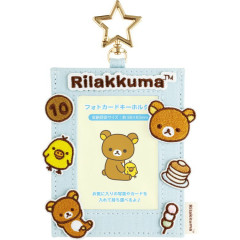 Japan San-X Instant Photo Keychain - Kiiroitori & Rilakkuma : Blue Embroidered Applique Patch