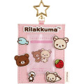 Japan San-X Instant Photo Keychain - Chairoikoguma & Korilakkuma : Pink Embroidered Applique Patch - 1