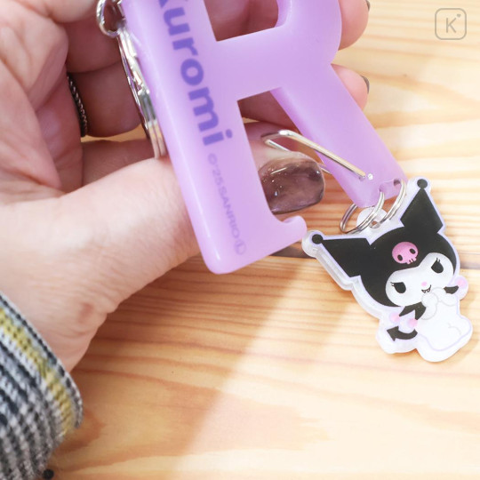 Japan Sanrio Acrylic Carabiner - Kuromi : Luminous Alphabet R - 2
