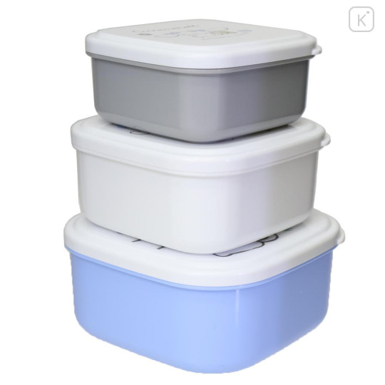 Japan Sanrio Nesting Food Storage Container Set - Cinnamoroll : Ribbon White Blue - 2