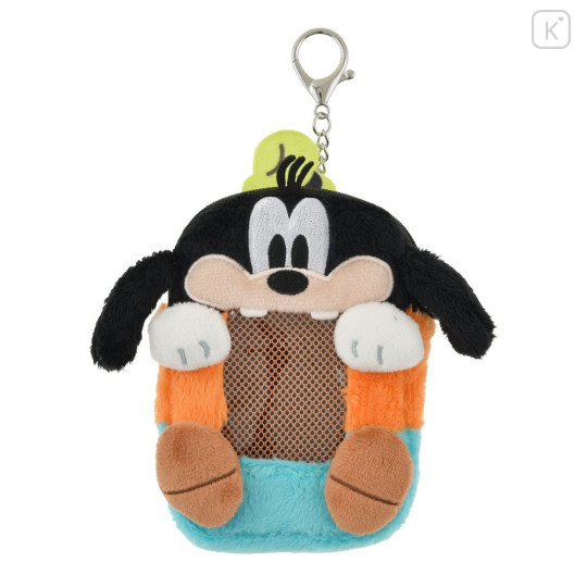 Japan Disney Store Photo Holder Card Case Keychain - Goofy : Fluffy Heart Pounding - 1