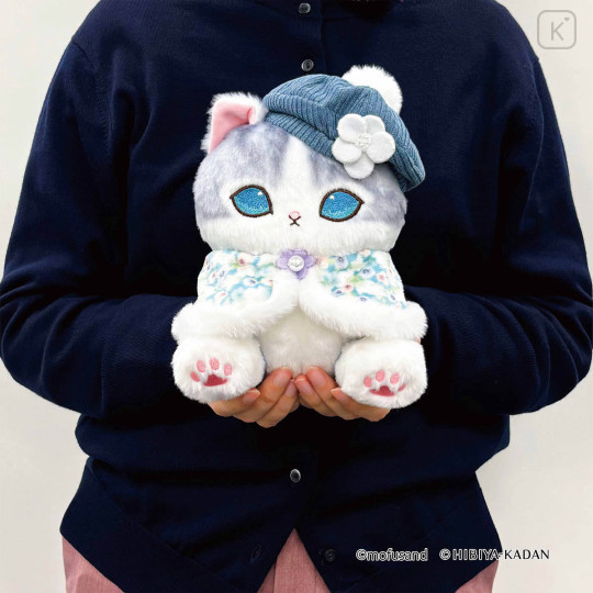 Japan Mofusand Hibiya Kadan Plush Toy - Cape Cat Blue - 2