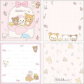 Japan San-X Square Memo Pad - Rilakkuma : Makeup Rilakkuma Flower - 2