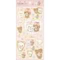 Japan San-X Gold Foil Clear Seal Sticker - Chairoikoguma & Korilakkuma : Makeup Rilakkuma - 1