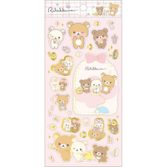 Japan San-X Gold Foil Clear Seal Sticker - Rilakkuma : Makeup Rilakkuma