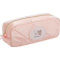 Japan San-X Pen Pouch Pencil Case - Chairoikoguma & Korilakkuma : Makeup Rilakkuma Quilted Ribbon Pink - 1