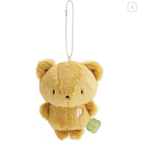 Japan San-X Keychain Plush - Always Together Pinny Mu Retro Brown Bear - 1