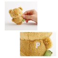 Japan San-X Keychain Plush - Always Together Pinny Mu Retro Brown Bear - 3