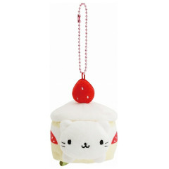 Japan San-X Keychain Plush - Nyan Nyan Nyanko : Always Together Retro Shortcake Cat