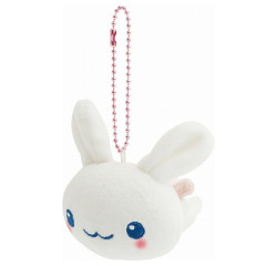 Japan San-X Keychain Plush - Always Together Retro Twin Rabbit Angels Laying Down