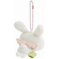 Japan San-X Keychain Plush - Always Together Retro Twin Rabbit Angels Laying Down - 2