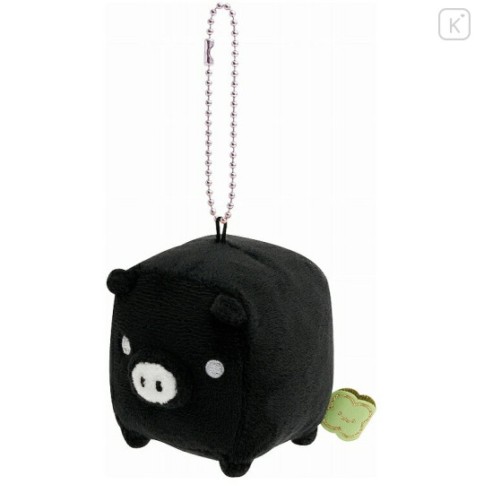 Japan San-X Keychain Plush - Always Together Retro Monokuro Boo Black - 1