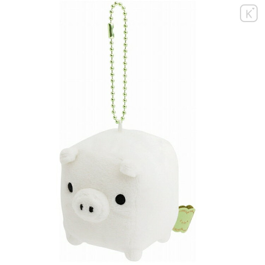 Japan San-X Keychain Plush - Always Together Retro Monokuro Boo White - 1