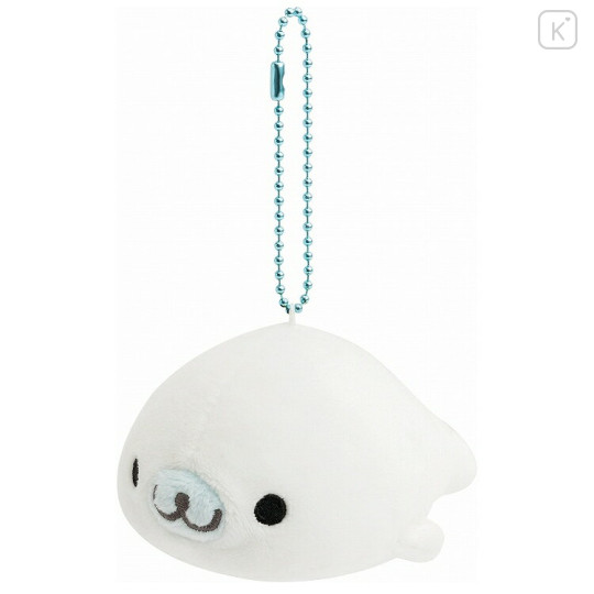 Japan San-X Keychain Plush - Always Together Retro Mamegoma White - 1