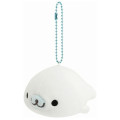 Japan San-X Keychain Plush - Always Together Retro Mamegoma White - 1
