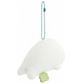 Japan San-X Keychain Plush - Always Together Retro Mamegoma White - 2