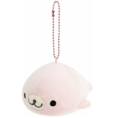 Japan San-X Keychain Plush - Always Together Retro Mamegoma Pink