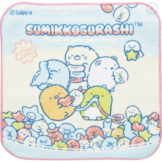 Japan San-X Mini Towel Handkerchief - Sumikko Gurashi : Gummy - 1