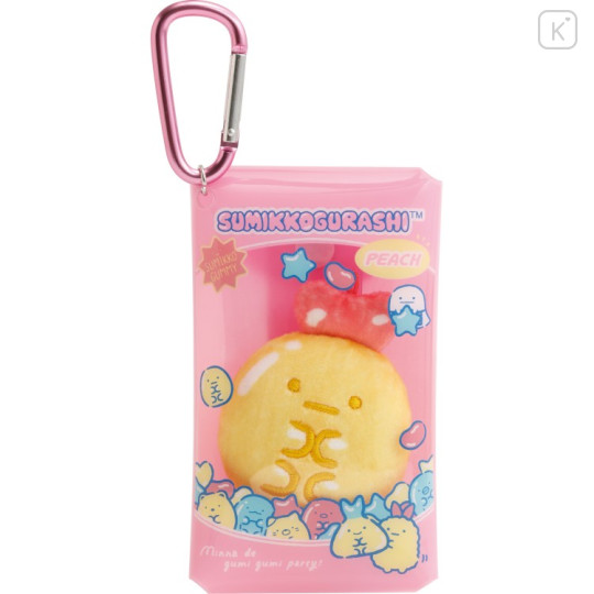 Japan San-X Hanging Plush with Clear Case (S) - Sumikko Gurashi : Gummy Gummy Party Ebifurai no Shippo Fried Shrimp Tail - 1