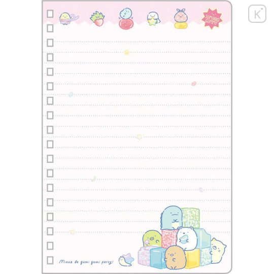 Japan San-X B6SP Notebook - Sumikko Gurashi : Gummy Gummy Party Navy - 2