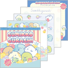 Japan San-X Square Memo Pad - Sumikko Gurashi : Gummy Gummy Party Blue