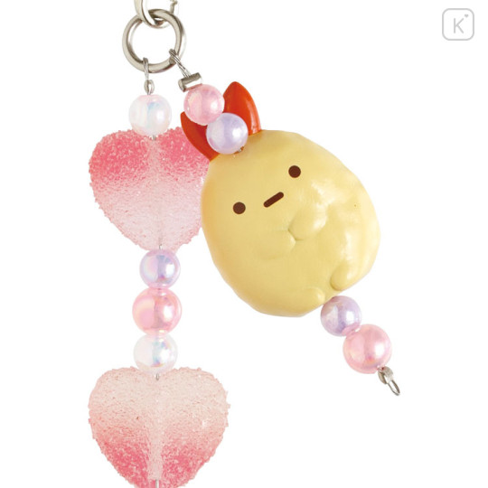 Japan San-X Bead Strap with Mascot - Sumikko Gurashi : Gummy Gummy Party Ebifurai no Shippo Fried Shrimp Tail - 3
