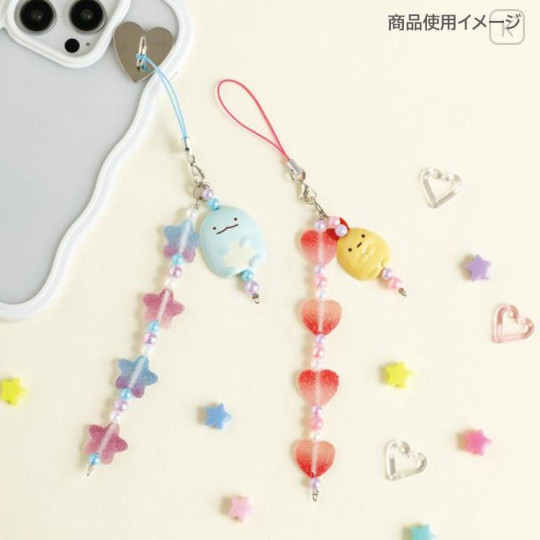 Japan San-X Bead Strap with Mascot - Sumikko Gurashi : Gummy Gummy Party Ebifurai no Shippo Fried Shrimp Tail - 4