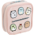 Japan San-X Mini Square Pouch - Sumikko Gurashi : Pink Embroidered Applique Patch - 1