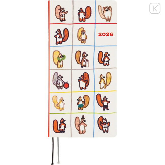 Japan Hobonichi Techo Weeks Hardcover Horizontal Japanese - Squirrel's Moving Day / 2026 Jan / Mon Start - 1