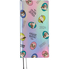 Japan Hobonichi Techo Weeks Hardcover Horizontal English - Candy Stripper Dog & Cat Aurora / 2026 Jan / Mon Start