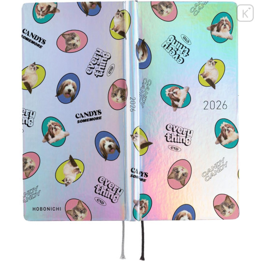 Japan Hobonichi Techo Weeks Hardcover Horizontal English - Candy Stripper Dog & Cat Aurora / 2026 Jan / Mon Start - 2