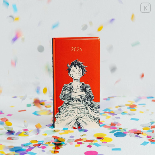Japan Hobonichi Techo Weeks Hardcover Horizontal Japanese - One Piece : Straw Hat Luffy Red / 2026 Jan / Mon Start - 3