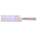 Japan Sanrio Bamboo Chopsticks 21cm with Bag - Little Twin Stars - 1