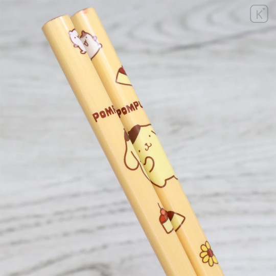 Japan Sanrio Bamboo Chopsticks 21cm with Bag - Pompompurin - 2