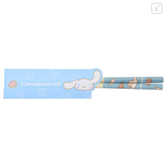 Japan Sanrio Bamboo Chopsticks 21cm with Bag - Cinnamoroll - 1