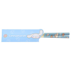 Japan Sanrio Bamboo Chopsticks 21cm with Bag - Cinnamoroll