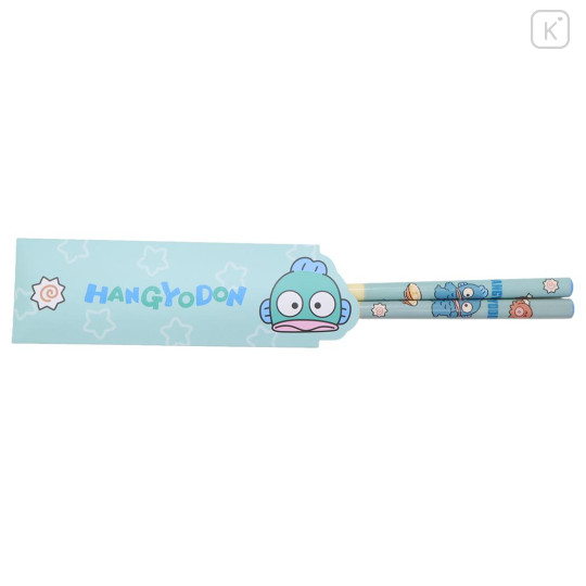 Japan Sanrio Bamboo Chopsticks 21cm with Bag - Hangyodon - 1