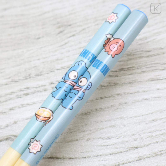 Japan Sanrio Bamboo Chopsticks 21cm with Bag - Hangyodon - 2